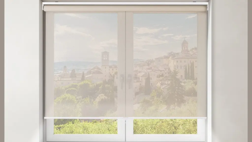 Window shades providing sun protection on a bright south-facing window