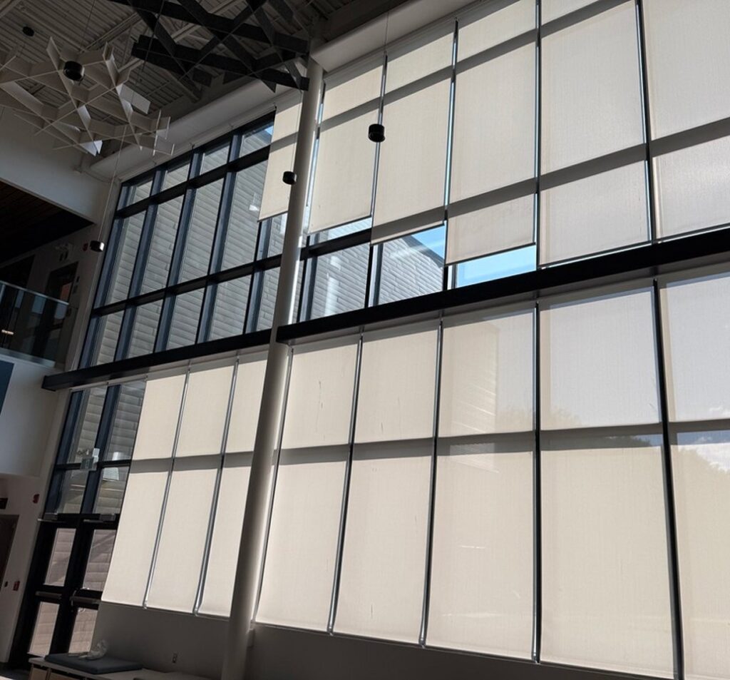 Large-scale custom blinds installation by Novo Blinds across an Alberta property