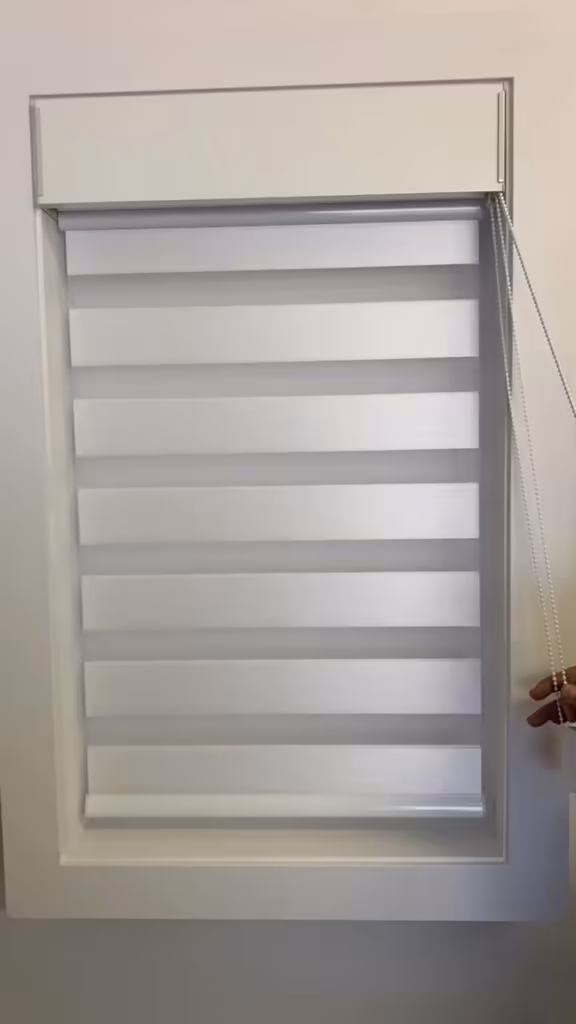 Dual fabric blind product thumbnail — alternating sheer and blackout panels