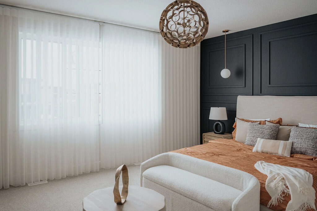 Vertical sheer blinds in Edmonton for bedrooms