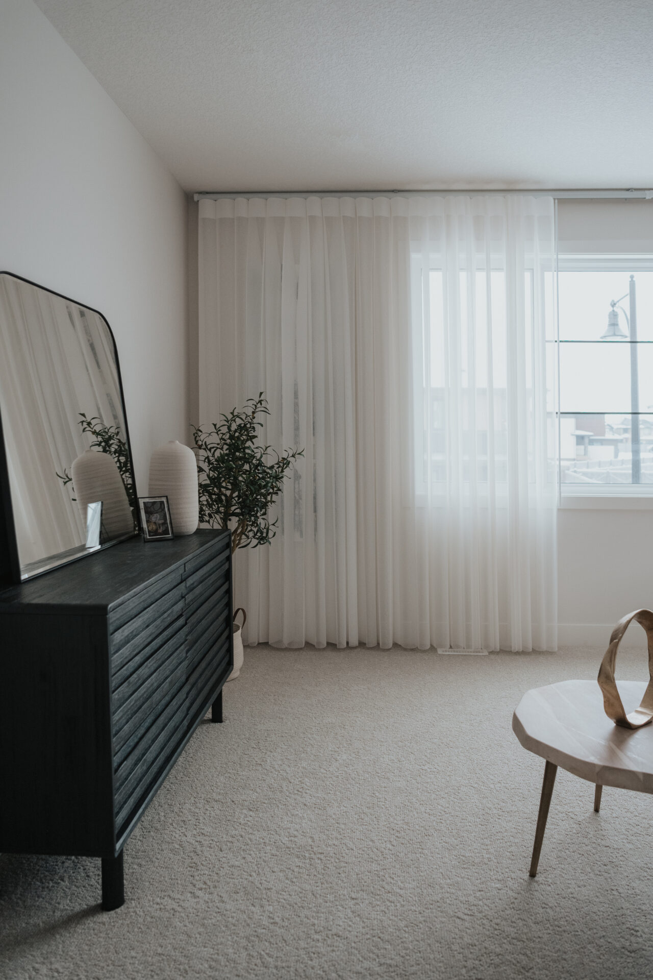 Residential window treatments for a modern bedroom in Edmonton