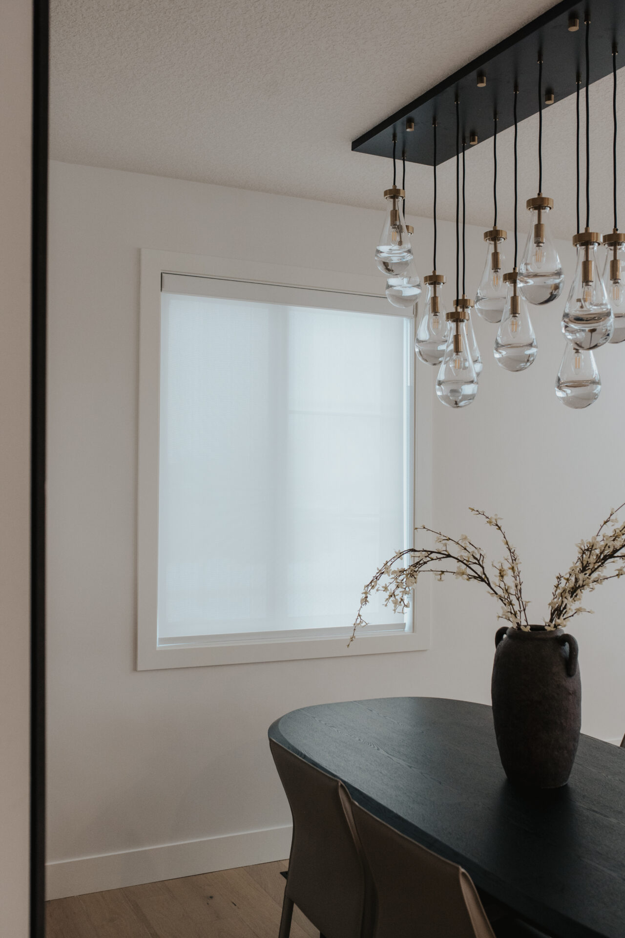 Light-filtering residential roller shades for privacy in an Edmonton residence