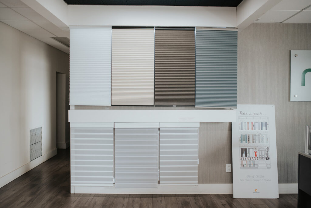 Factory-direct roller blinds in a modern Leduc new-build by Novo Blinds