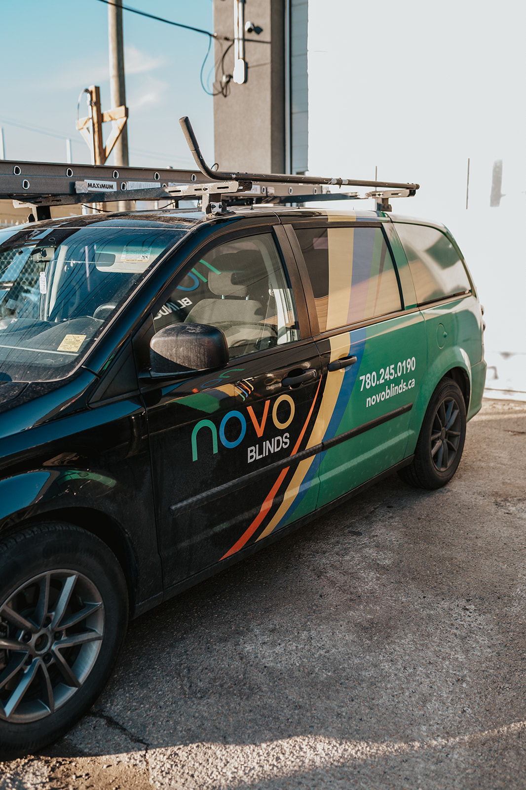 Custom roller blinds installed by Novo Blinds in an Edmonton-area home