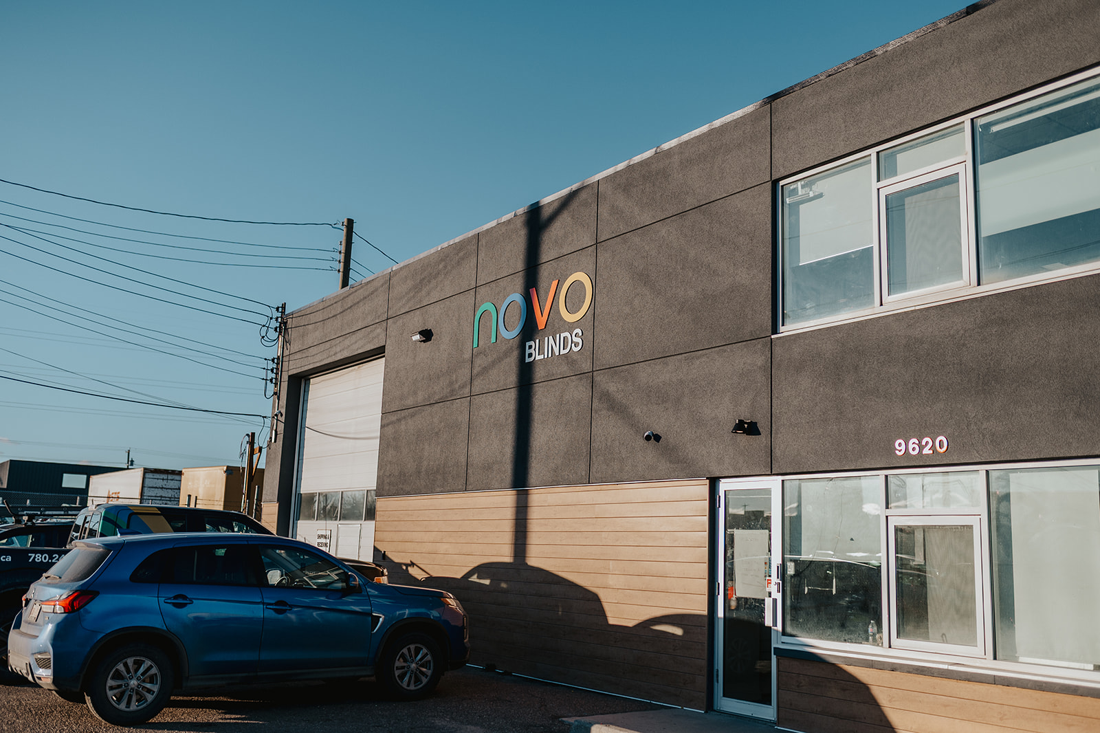 Novo Blinds manufacturing facility in Edmonton at 9620 62 Ave NW