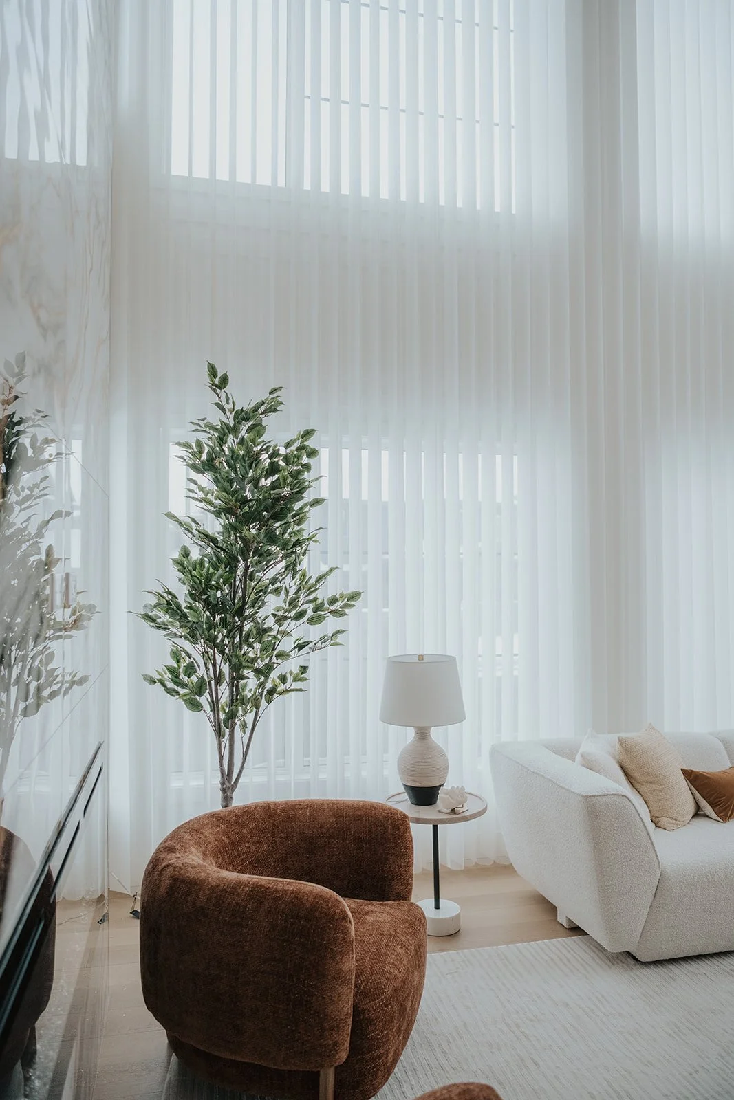 Living room blinds for Edmonton residential homes