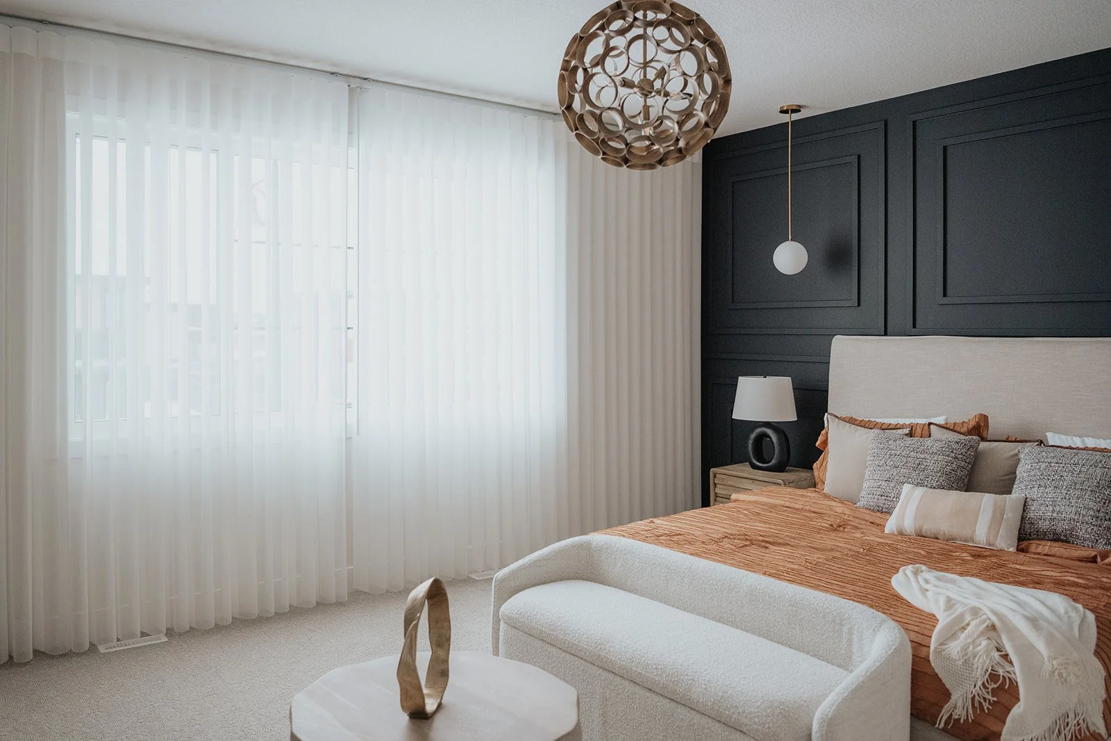 Vertical curtains for light management in Edmonton, Alberta