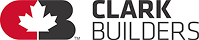 Clark Builders logo Edmonton window blinds commercial client Novo Blinds